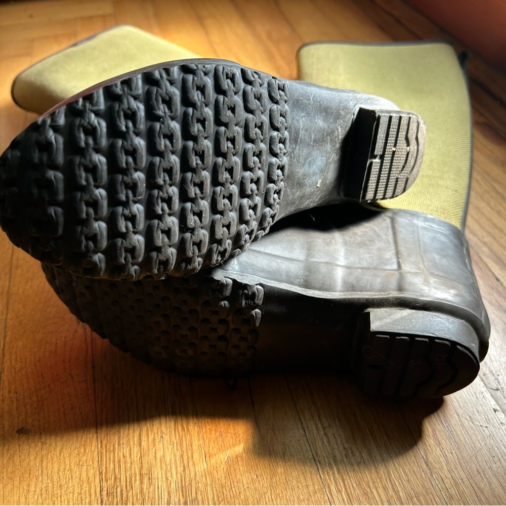 Hunter canvas & rubber green boots 39/7 gently worn RARE MODEL / Vintage 8.5 US - Picture 4 of 7